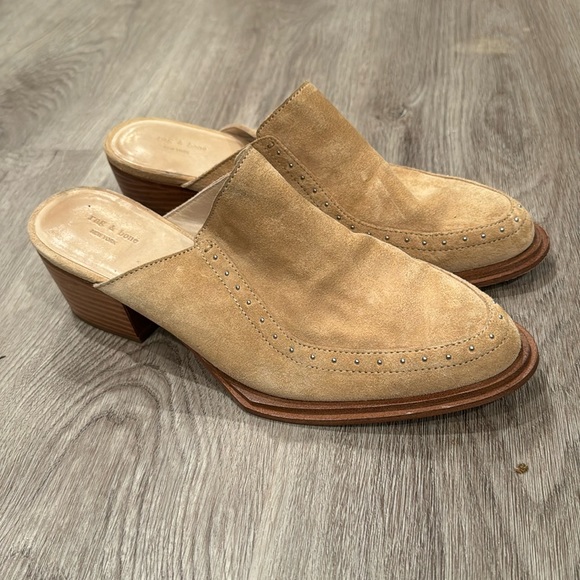 rag & bone Shoes - Rag & Bone Weiss Dune Suede Studded Mules
